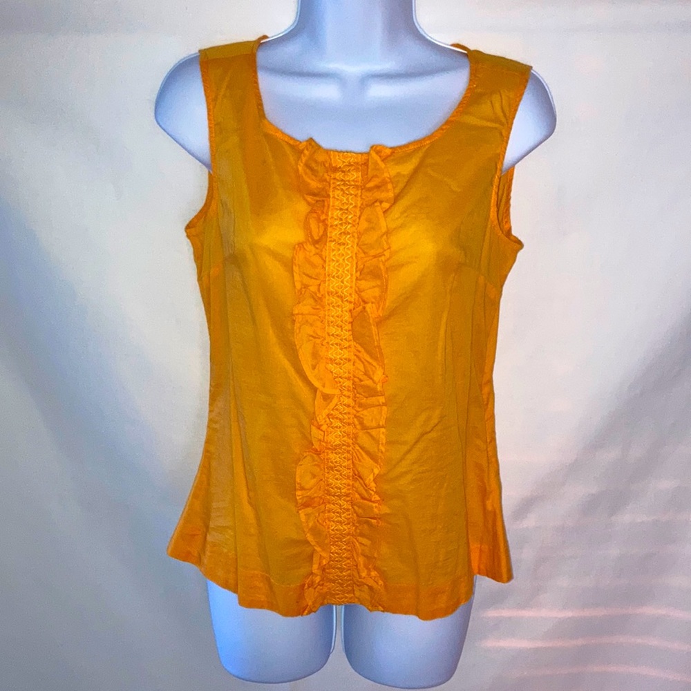HELLO SPRING!!  Banana Republic Sleeveless Orange Top with ruffle